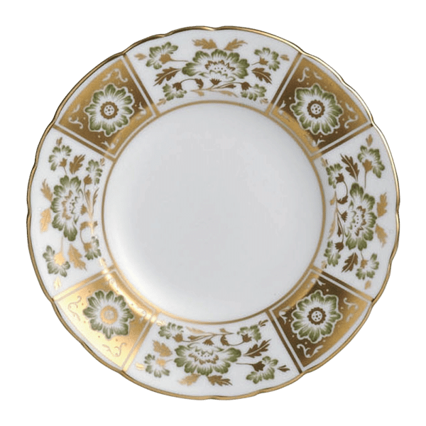 Derby Panel Green and Gold Fine Bone China Tableware side plate