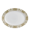 Derby Panel Green and Gold Fine Bone China Tableware oval platter