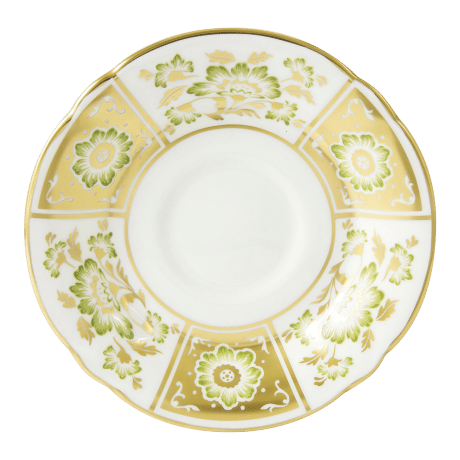 Derby Panel Green and Gold Fine Bone China Tableware tea saucer