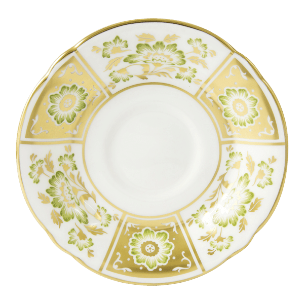 Derby Panel Green and Gold Fine Bone China Tableware tea saucer