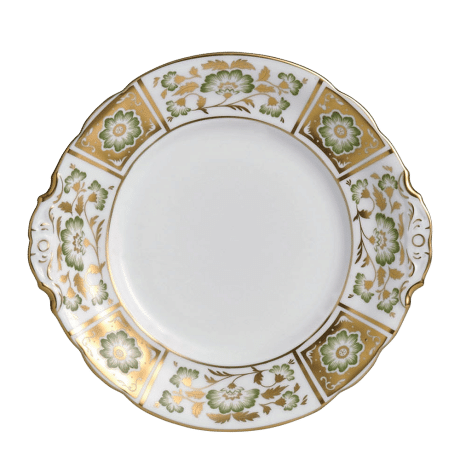 Derby Panel Green and Gold Fine Bone China Tableware bread and butter plate