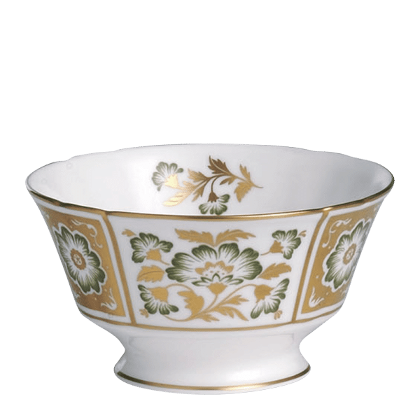Derby Panel Green and Gold Fine Bone China Tableware open sugar bowl