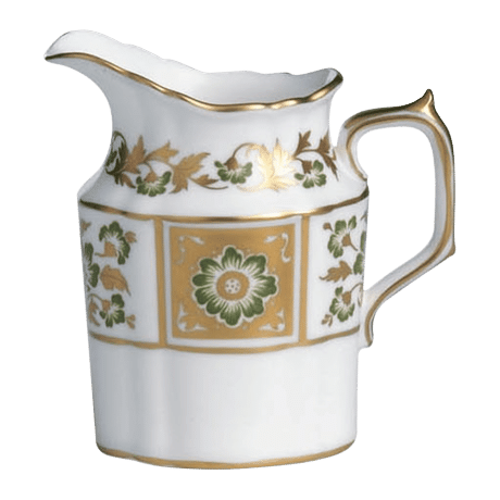Derby Panel Green and Gold Fine Bone China Tableware cream jug