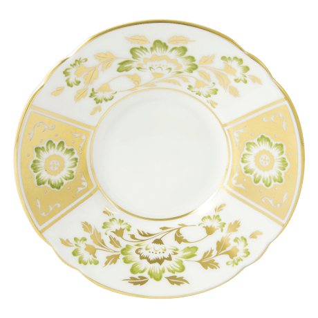 Derby Panel Green and Gold Fine Bone China Tableware coffee saucer