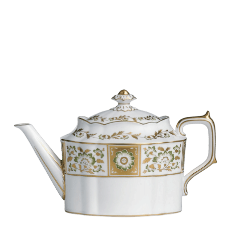 Derby Panel Green and Gold Fine Bone China Tableware teapot