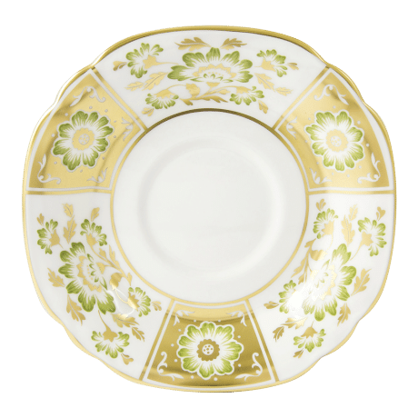 Derby Panel Green and Gold Fine Bone China Tableware breakfast saucer