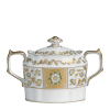 Derby Panel Green and Gold Fine Bone China Tableware covered sugar