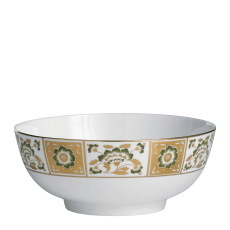 Derby Panel Green and Gold Fine Bone China Tableware salad bowl