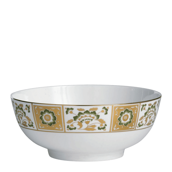 Derby Panel Green and Gold Fine Bone China Tableware salad bowl