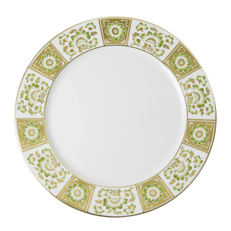 Derby Panel Green and Gold Fine Bone China Tableware service plate