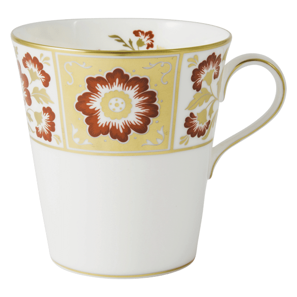 derby panel red fine bone china mug