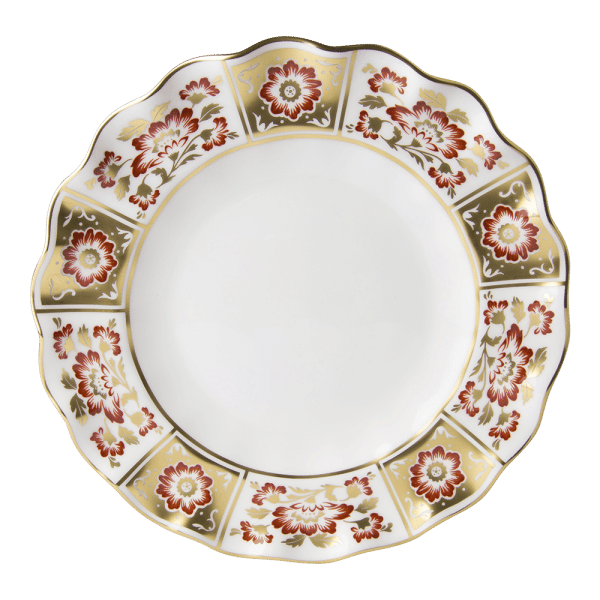 derby panel red fine bone china fluted dessert plate