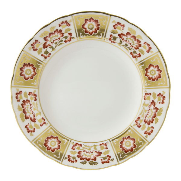 Derby Panel Red and Gold Fine Bone China Tableware Plate