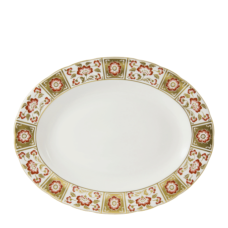 derby panel red fine bone china oval platter