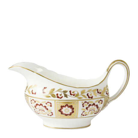 derby panel red fine bone china sauce boat
