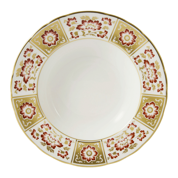 Derby Panel Red and Gold Fine Bone China Tableware Bowl