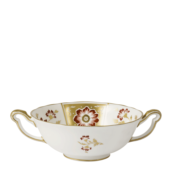 derby panel red fine bone china cream soup cup