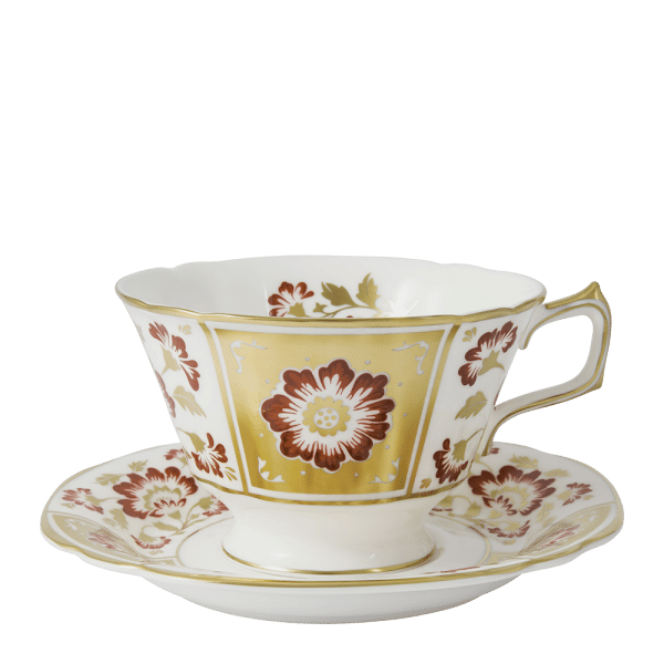 derby panel red fine bone china breakfast cup