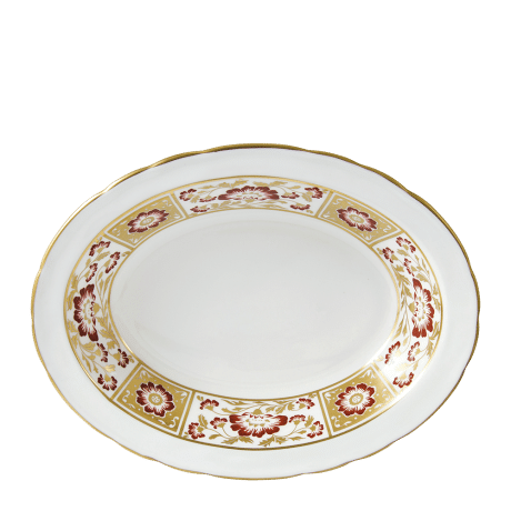 derby panel red fine bone china vegetable dish