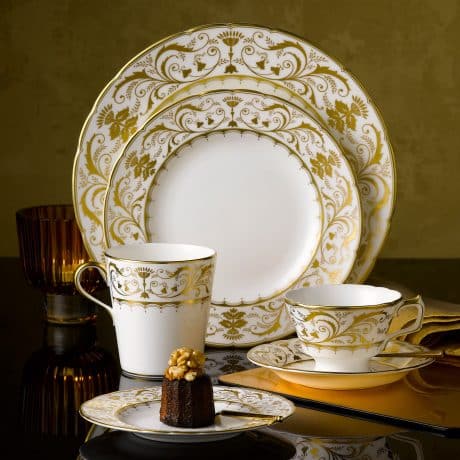 Darley Abbey White and Gold Dinner Set