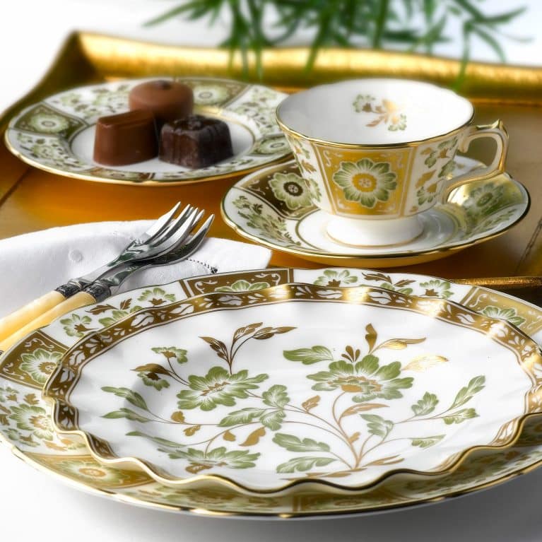 Derby Panel Green Dinner Set