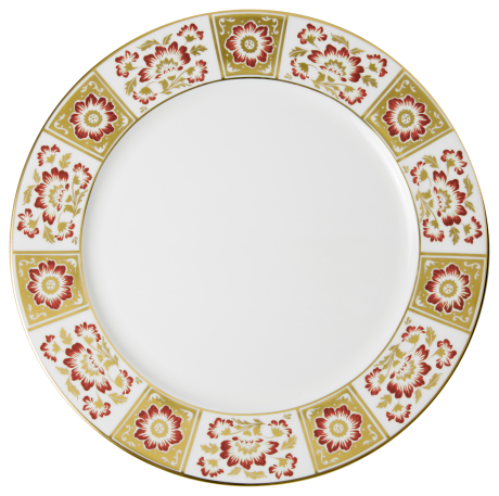 derby panel red fine bone china service plate