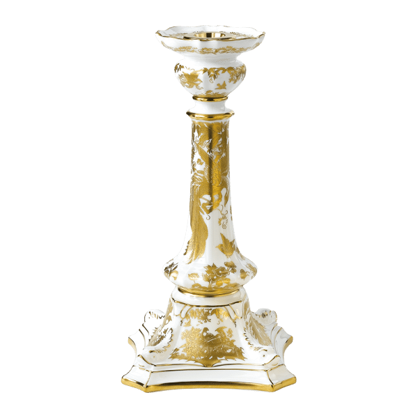 aves gold fine bone china candlestick made in england