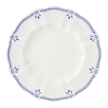 Blue and white fine bone china grenville dinner plate