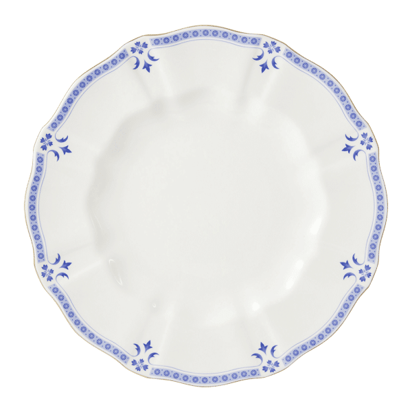 Blue and white fine bone china grenville dinner plate