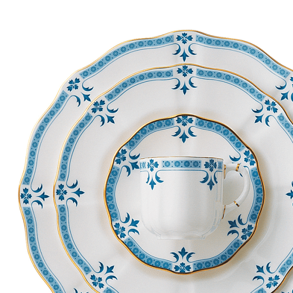 Blue and white fine bone china grenville place setting