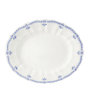 Blue and white fine bone china grenville oval dish