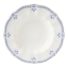 Blue and white fine bone china grenville rim soup bowl