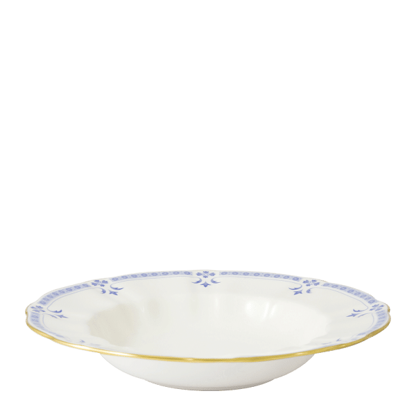 Blue and white fine bone china grenville rim bowl
