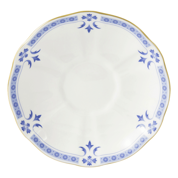 Blue and white fine bone china grenville tea saucer