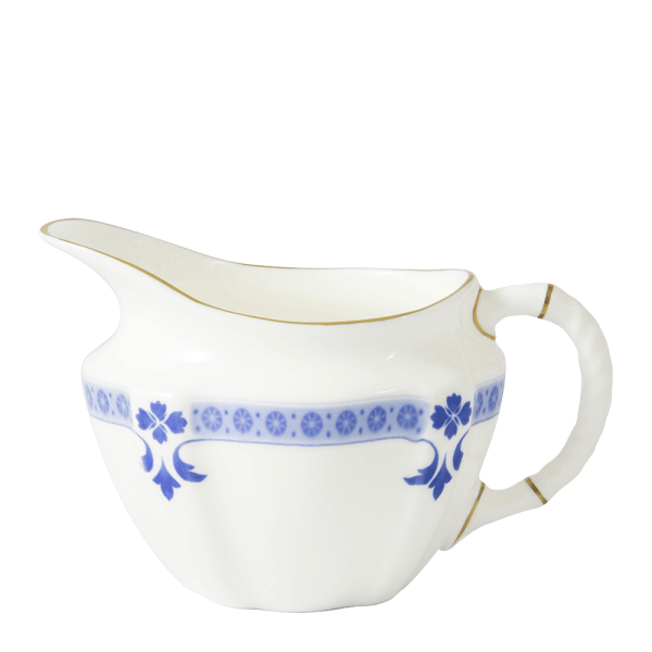 Blue and white fine bone china grenville cream jug