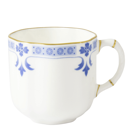 Blue and white fine bone china grenville coffee cup