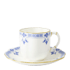 Blue and white fine bone china grenville coffee cup and saucer