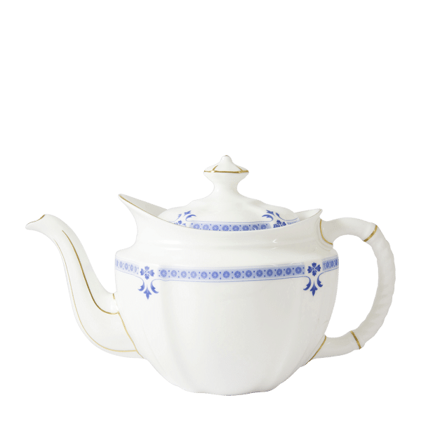 Blue and white fine bone china grenville teapot