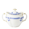 Blue and white fine bone china grenville covered sugar
