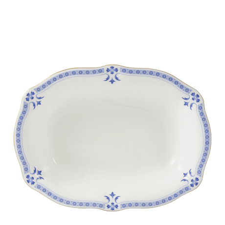 Blue and white fine bone china grenville vegetable dish