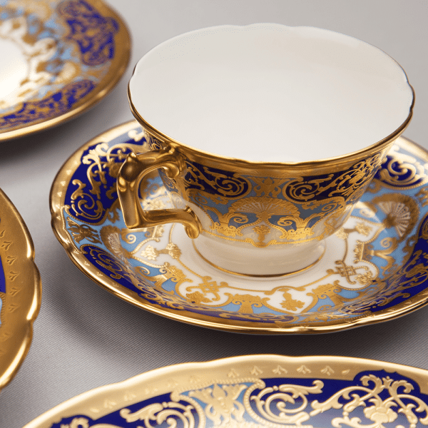 Heritage Cobalt and Dark Blue Fine Bone China Tableware Teacup and Saucer