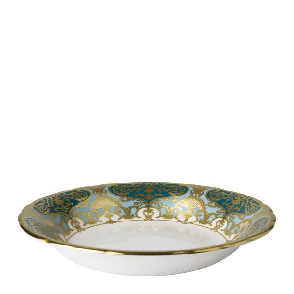 Heritage Forest Green Turquoise and Gold Fine Bone China Tableware oatmeal cereal bowl