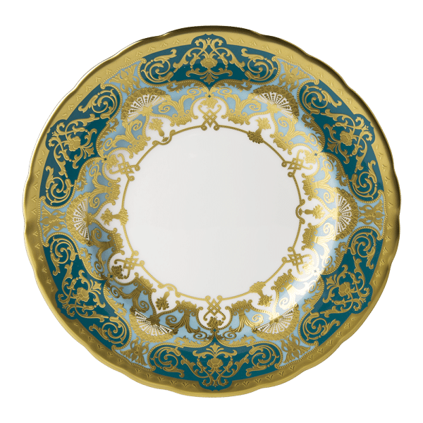 Heritage Forest Green Turquoise and Gold Fine Bone China Tableware Salad Plate