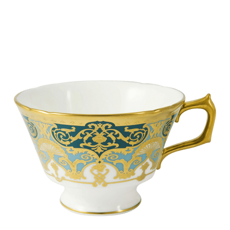 Heritage Forest Green Turquoise and Gold Fine Bone China Tableware teacup