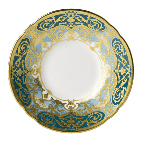 Heritage Forest Green Turquoise and Gold Fine Bone China Tableware Coffee Saucer