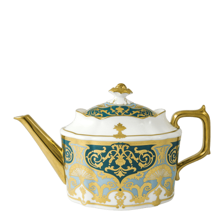 Heritage Forest Green Turquoise and Gold Fine Bone China Tableware Teapot