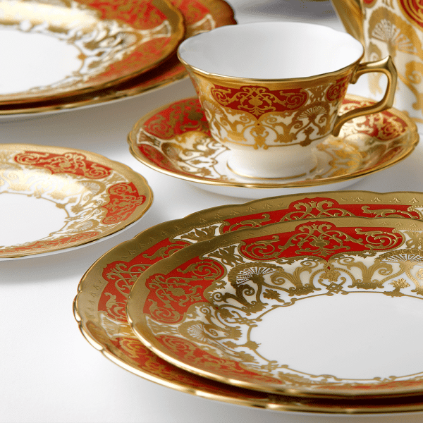 Heritage Red Fine Bone China Tableware Tea Set