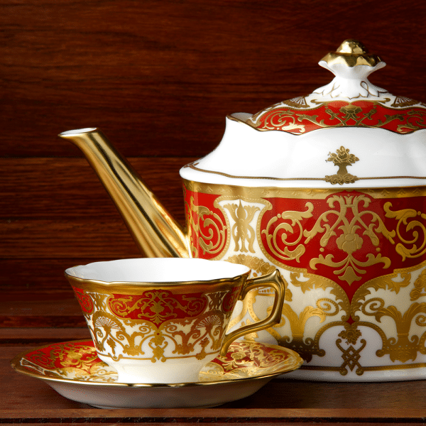 Heritage Red Fine Bone China Tableware Tea Set