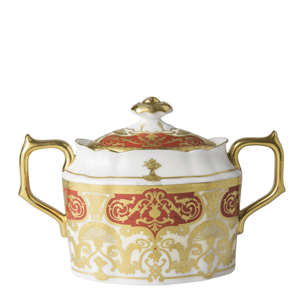 Heritage Red Fine Bone China Tableware Covered Sugar