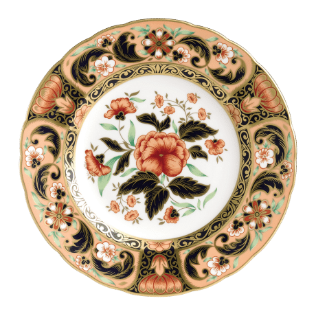 Derby pink camellias Fine Bone China Imari Accent Plate